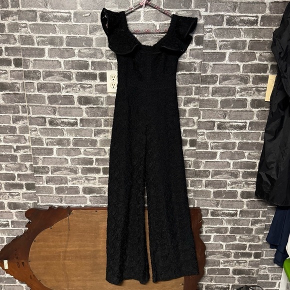 ALEXIS black off the shoulder Embroidered lace Edlyn Jumpsuit - Picture 3 of 13